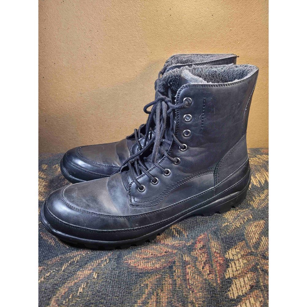 Unlisted by Kenneth Cole Men's Black Imgi-Nation Lined Combat Boots- Size 10